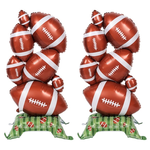2Pcs Large Football Balloons 59x32 Inch Giant Self Standing Soccer Balloons Tower Large Soccer Party Decorations for Birthday Party