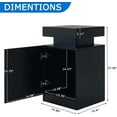 thumbnail image 2 of Nightstand with LED Lights Set of 2, Black Night Stands Set End Side Table with Cabinet Storage for Bedroom, Bedside Table with LED, 2 of 12