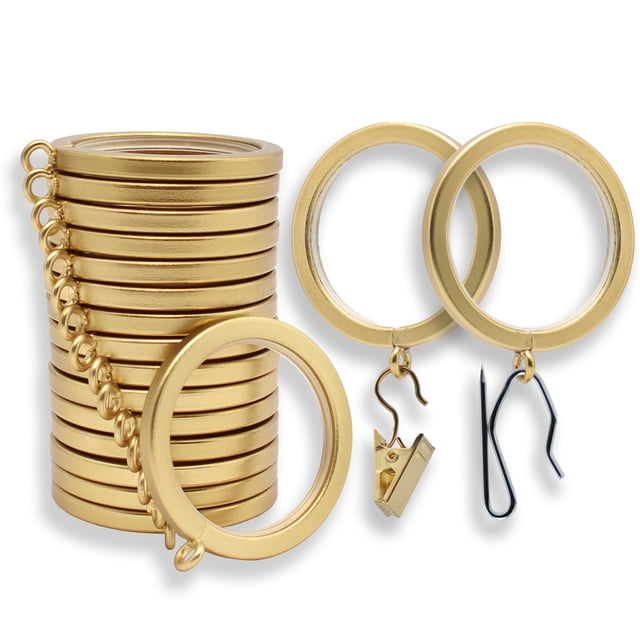 Anillos para cortinas BlasHome Luxury Metal con insertos de nailon, 18 unidades