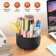 thumbnail image 7 of SUSWIM 5-Compartment Desktop Organizer &  Holder with Rotating  Organizers, Black, 7 of 7