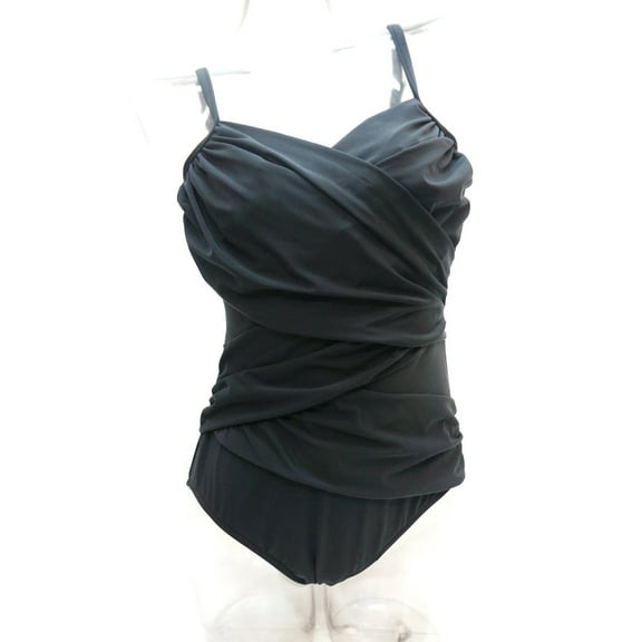 Croft & Barrow One-Piece Tummy Control Underwire Cross-Over Bodice Swimsuit Women's 8