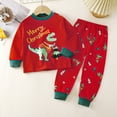 thumbnail image 2 of Bjutir Kids Christmas Pajamas Set Toddler Girls Boys Long Sleeve Top With Pants Xmas Jammies Green Size 5-6 Years, 2 of 3