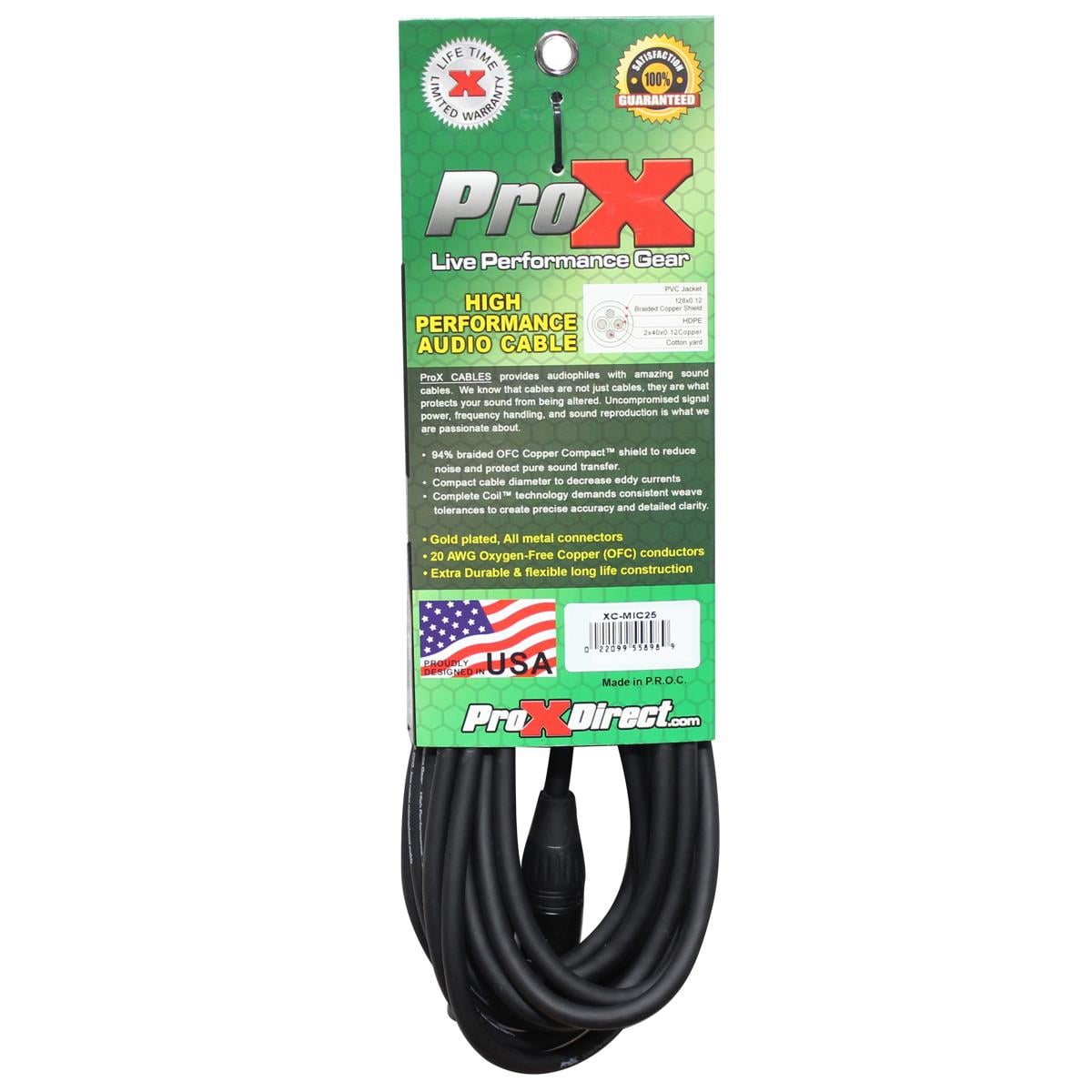 ProX XC-MIC25 25' XLR-F to XLR-M Balanced High Performance Microphone Cable