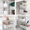 thumbnail image 3 of Organizador De Almacenamiento Adhesivo Montado En La Pared, Estante De Almacenamiento Tipo Cajón Retráctil, Estante De Cesta De Plástico Para Baño Y Cocina Serendint HA034901-00, 3 of 6