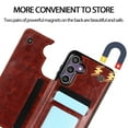 thumbnail image 4 of Dteck Case for Samsung Galaxy A13 5G,Magnetic Durable Leather Case Card Slots Shockproof Rubber Kickstand Back Wallet Cover for Galaxy A13 5G,Brown, 4 of 9