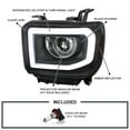 thumbnail image 4 of Spec-D Tuning Black LED Tube Projector Headlights Compatible with 2014-2015 GMC Sierra 1500 2015-2019 2500HD 3500HD Left + Right Pair Headlamps Assembly, 4 of 6