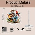 thumbnail image 2 of Rotating acrylic ornament featuring Jimmy Buffett with a guitar and parrot, capturing a vibrant Hawaiian spirit on a white background, 2 of 7