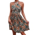 thumbnail image 3 of Vestido con cuello halter, vestido con cuello halter, vestido corto con cuello halter de moda, vestido corto con cuello halter y flores, fiel a su promesa, 3 of 7