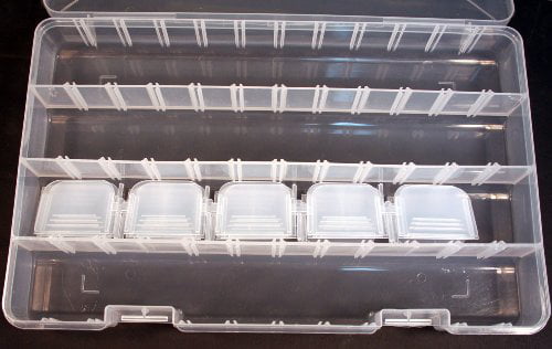 6-Grid Compartment Organiser Storage Plastic Box Loom Bands Craft Nail Art Case 