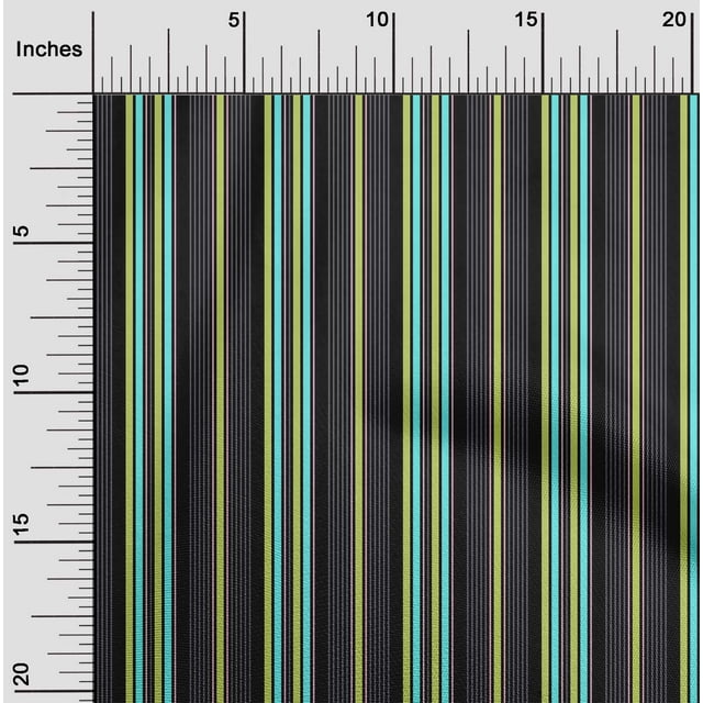 oneOone Coton Biologique Voile Tissu Multicolore Rayures Décor Imprimé BTY 42 Pouces de Large