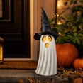 thumbnail image 7 of MMJ Ghost Decor Lighted Ghost Witch Hat Blow Mold Statue with LED Lights, Freestanding Decor for Porch Yard Halloween decorations, 7 of 7