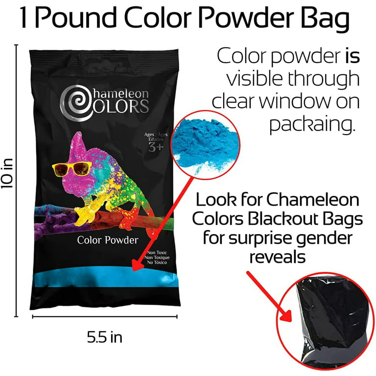 Chameleon Colors Blue and Pink Gender Reveal Powder - Color Chalk Powder in  Blackout Bags - For Photography, Gender Reveal, Car Tire Burnout, Birthday  Party, Holi Festival - 2 Pack of 1 lb Bags 