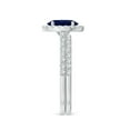 thumbnail image 3 of Angara Natural 1.55 Ct. Blue Sapphire with Diamond Halo Wedding Band in 14K White Gold for Women (Ring Size: 11.5), 3 of 9