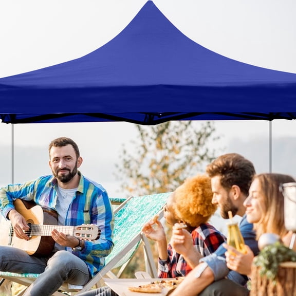 Commercial Pop Up Canopy Tent 10x10 Outdoor Instant Portable Party Tent with UV Protection Waterproof Blue Top for Patio Camping Market