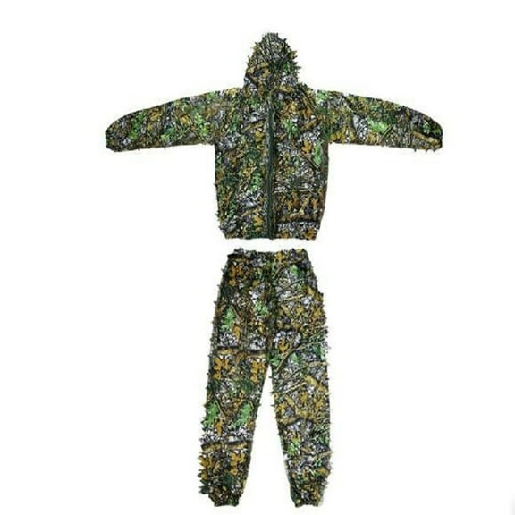 Men Women Kids Outdoor Ghillie Suit Camouflage Clothes Jungle Suit CS Training Leaves Clothing Hunting Suit Pants Hooded Jacket