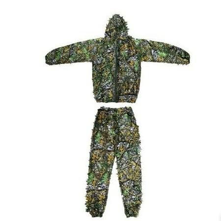 Men Women Kids Outdoor Ghillie Suit Camouflage Clothes Jungle Suit CS Training Leaves Clothing Hunting Suit Pants Hooded Jacket