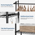 thumbnail image 4 of Over Washer and Dryer Storage Shelf, Adjustable 4-Tier Laundry Organizer with Hanging Rods and Hooks for Laundry Room Space Saving, 4 of 7