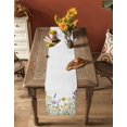 thumbnail image 4 of Yellow Spring Floral Burlap Cotton Table Runner 13x60 Inches Long, Summer Flowers Botanical Farmhouse Table Runners, Outdoor Dining Tablecloths Decor for Baby Shower/Party/Wedding, 4 of 6