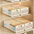 thumbnail image 3 of WYBXZ Retractable Plastic Drawer Storage, Folding Closet Organizers Storage Box, Stackable Storage Bins, for Wardrobe Cupboard Bathroom, Organization and Storage，Beige, 3 of 9