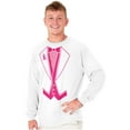 thumbnail image 5 of Breast Cancer Awareness Print Tuxedo Men's Long Sleeve Tee T Shirt Brisco Brands M, 5 of 6