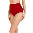 thumbnail image 3 of ZHONGYINING Bathing Suit for Women Bikini Bottoms with High Rise Tummy Control Separates Swim Pants Fully Lined Red L, 3 of 8