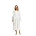 thumbnail image 2 of Qudderr Women Long Sleeve Nightgowns Cotton Nightshirt Soft Sleepwears Dress Women's Spring Summer Long Sleeve Nightdress S-XXL, 2 of 8