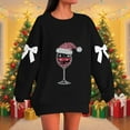thumbnail image 2 of Horkkom Christmas Sweatshirts for Women Wine Glass Graphic Sweatshirts Funny Holiday Party Christmas Sweaters S, 2 of 6