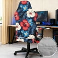 thumbnail image 4 of Xoenoiee Tropical Hibiscus Palm Leaves Pattern Stretch Gaming Chair Cover with Armrest Cover, Soft Computer Chair Cover Dust Protection Rotating Desk Chair Protector for Office Computer Racing Seat, 4 of 7