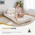 thumbnail image 2 of BYBYME Folding Sofa Bed,8 Inch L Shape Convertible Sofa Bed with Armrests,Floor Sofa Bed with Pillows,Portable Folding Chair Bed,Lounger for Living Room and Bedroom,etc.,Beige, 2 of 6