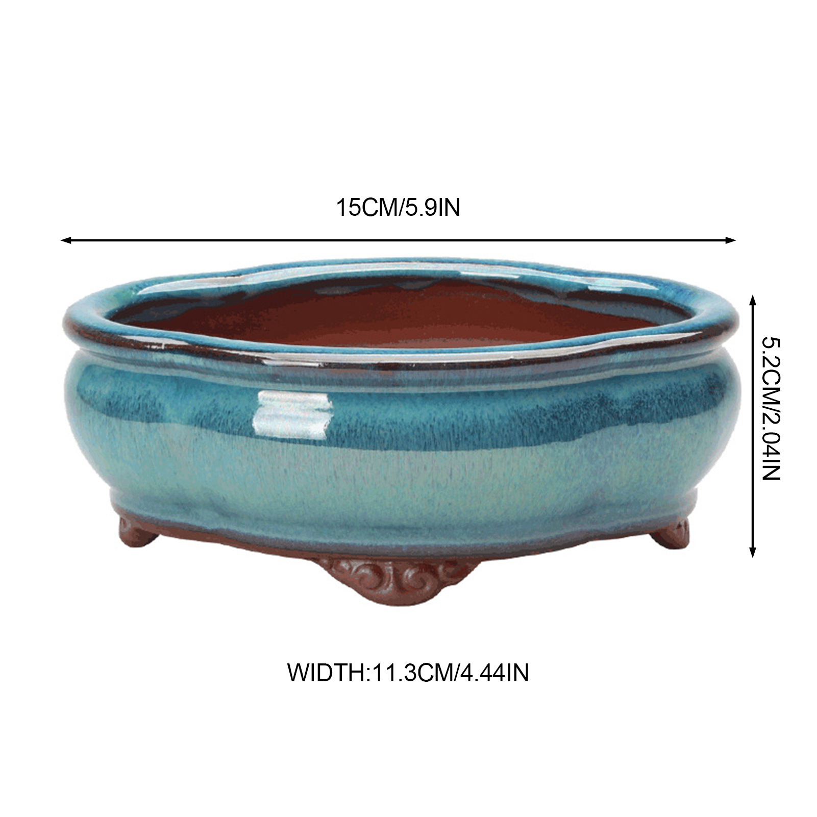 2 Pcs Yixing Garden Planter Pots Clay Pottery Flower Pots with Drainage Hole Small Succulent Nursery Pots Miniature Ceramic Plant Pots