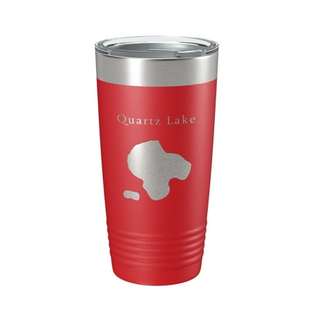 

Quartz Lake Map Tumbler Travel Mug Insulated Laser Engraved Coffee Cup Alaska 20 oz Red
