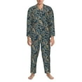 thumbnail image 3 of Lsque Indian Paisley 2 Pattern Long Sleeve Pajama Set for Men - Soft 2-Piece Sleepwear and Loungewear Set with Pockets, Comfy Nightwear-X-Large, 3 of 7