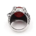 thumbnail image 5 of HIJONES Men's Women's Stainless Steel Dragon Claw Ring with Red and Black Stones Couples Gift Biker Punk Halloween Jewelry Red Size 10, 5 of 6