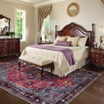 thumbnail image 4 of Lahome Decor 5'x7' Area Rug for Living Room,Machine Washable Non Slip Inside Floor Mat,Vintage Rug,Low Pile Lightweight Vintage Rug for Bedroom Dining Room Office Farmhouse,Purple, 4 of 9