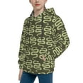 thumbnail image 2 of Pofeuu Green Snake Print Kids Pullover Hoodies Warm Thick Hooded Sweatshirt with Packet for Boys Girls-Small, 2 of 6