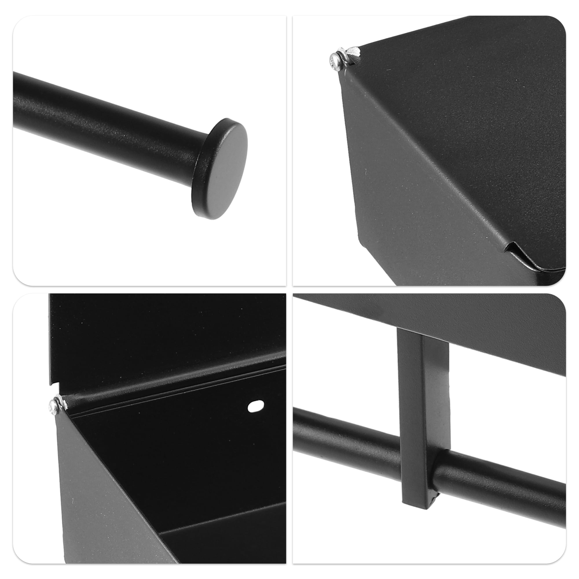 Unique Bargains Toilet Paper Holder Double Roll Tissue Holder Wall Mount for Kitchen Bathroom Black