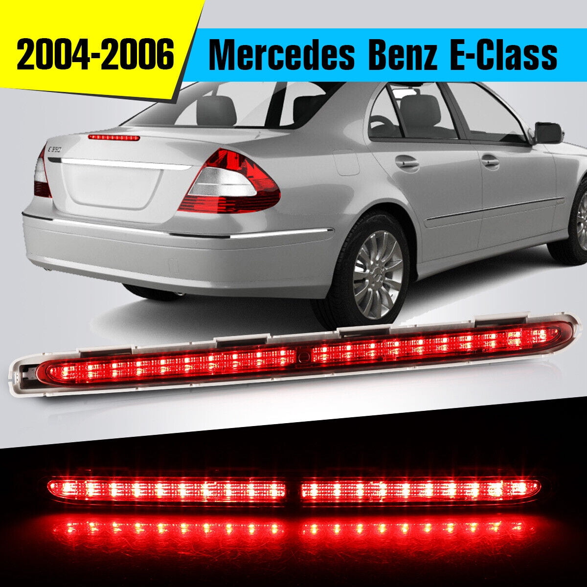 fisk og skaldyr enhed Telegraf For 2004-2006 Mercedes Benz W211 E-Class High Mount Third LED Brake Light  Red - Walmart.com