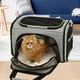 thumbnail image 5 of Portador de bolsa de viaje de gato extensible doble para perro suave plegable extensible para mascotas de gato Gris claro, 5 of 8