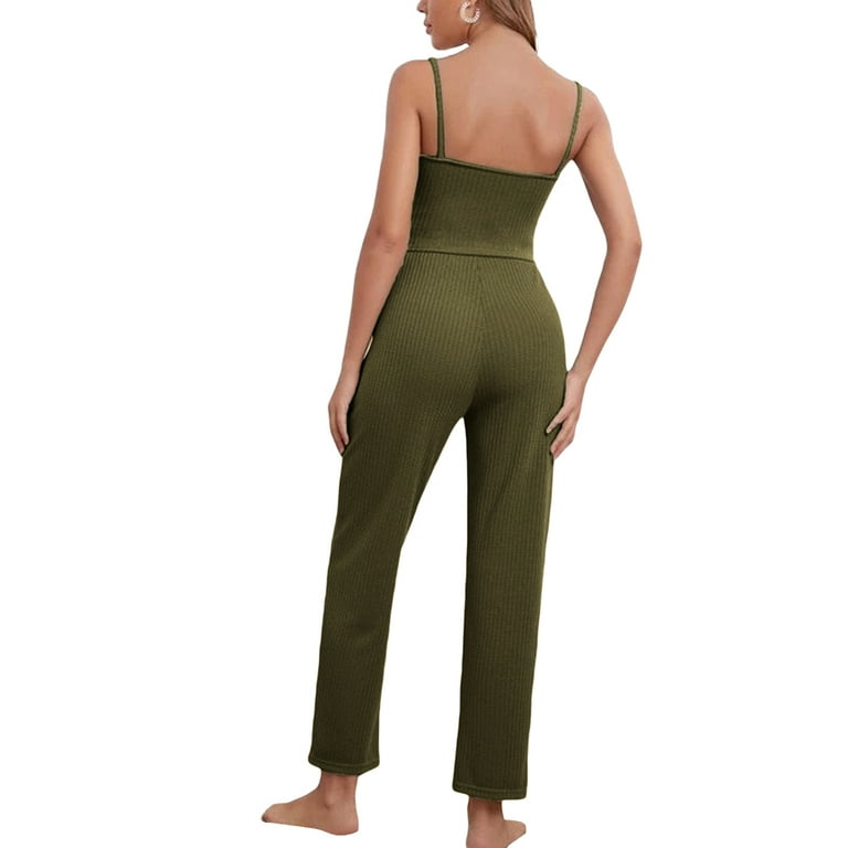 Sunisery Women's 3 Piece Soft Lounge Pajama Set Cami Crop and Top Pants  Cardigan Set，S/M/L