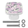 thumbnail image 1 of 4 Pieces Set Drawer Pulls Handle Square Wardrobe Cabinet Knobs with Stainless Steel Screws Furniture Kitchen Decor, 1 of 5