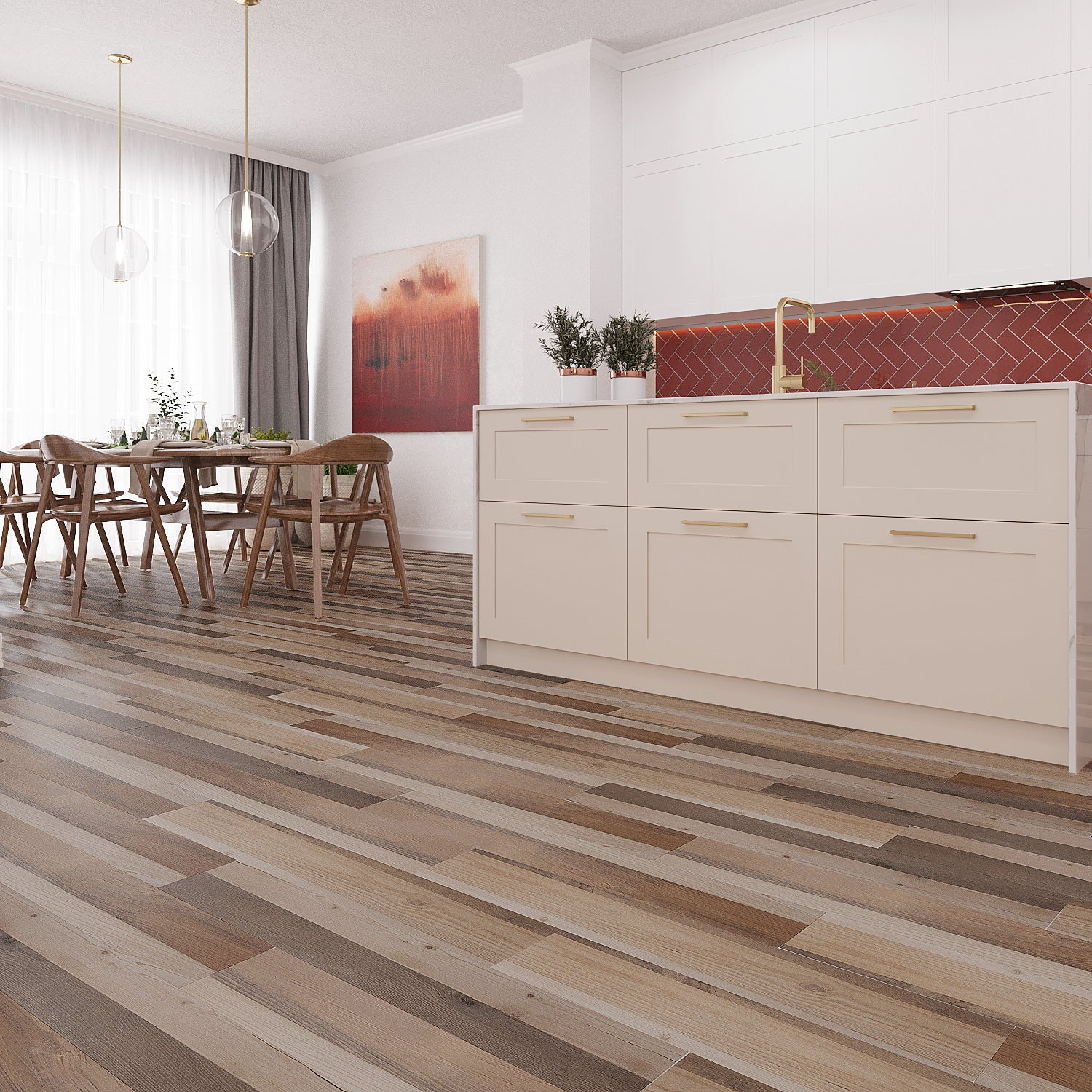 Lucida Surfaces BaseCore Barn Peel and Stick Vinyl Flooring Plank 1 Sample Pack