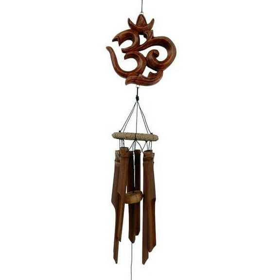 Cohasset Gifts & Garden Carved ''OM'' Symbol Bamboo Wind Chime
