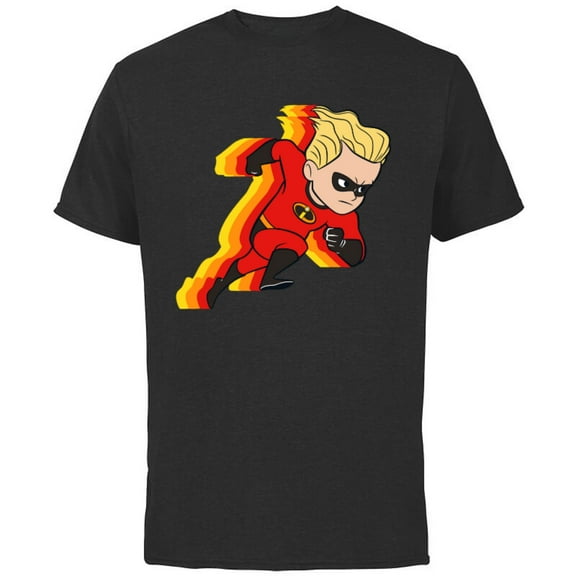 Disney Pixar Incredibles Dash Parr Running T-Shirt - Short Sleeve Cotton T-Shirt for Adults - Customized-Black