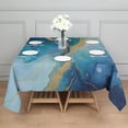 thumbnail image 3 of Blue Gold Wave Marble Pattern Square Tablecloth,Waterproof Square Table Cover,Wipeable Spillproof Washable Table Cover for Home Kitchen Party Decor 42"X42"(107x107cm), 3 of 6