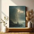 thumbnail image 6 of Couple Embrace Coastal Cliff Watercolor Canvas Print Decor, 6 of 8