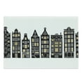 thumbnail image 1 of City Old Houses Cutting Board, Pattern with Hand-drawn Old Amsterdam Houses with Windows, Decorative Tempered Glass Cutting and Serving Board, in 3 Sizes, by Ambesonne, 1 of 2
