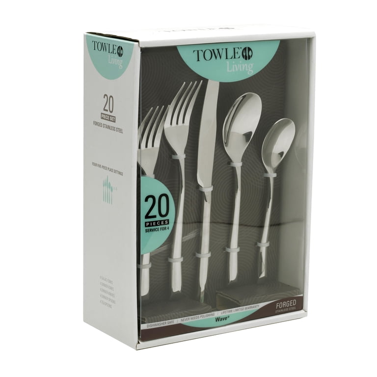 アメリカ■TOWLE社■スターリング製ディナーフォーク2本セット■とてもきれい¨ Towle Wave 20-Piece Forged Flatware Set, Stainless Steel - Walmart.com
