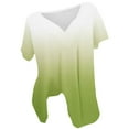 thumbnail image 5 of Itsame Short Shirt Sleeved Tops for Womens T-Shirt Comfortable Printed Relaxed V-neck Blouses Green Size 2XL, 5 of 5