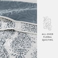 thumbnail image 4 of Ultra Soft Lightweight Quilt Sets in Classic Damask Dusk Blue for Twin/TwinXL Bedding by Comfort Canopy, 4 of 16