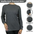 thumbnail image 2 of GBH Women's Loose Fit Crew Neck Waffle-Knit Thermal Shirt (S-2XL), 2 of 4
